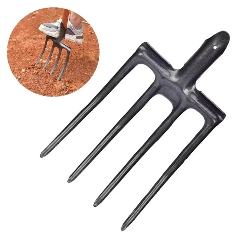 Spade Digging Fork - Landbouwvork van koolstofstaal met 4 tanden,